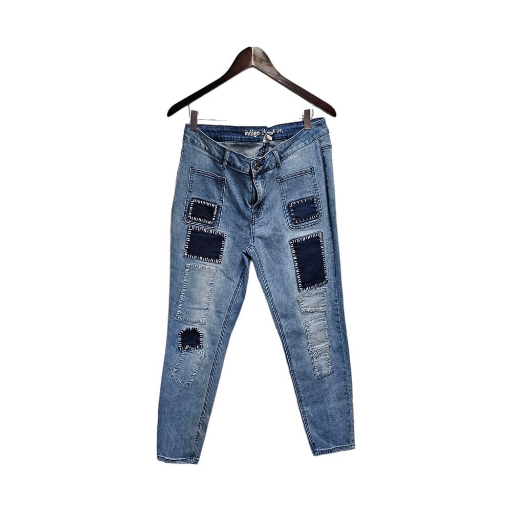 INDIGO THREAD CO. Jeans Patchwork Tapered Size 10‎